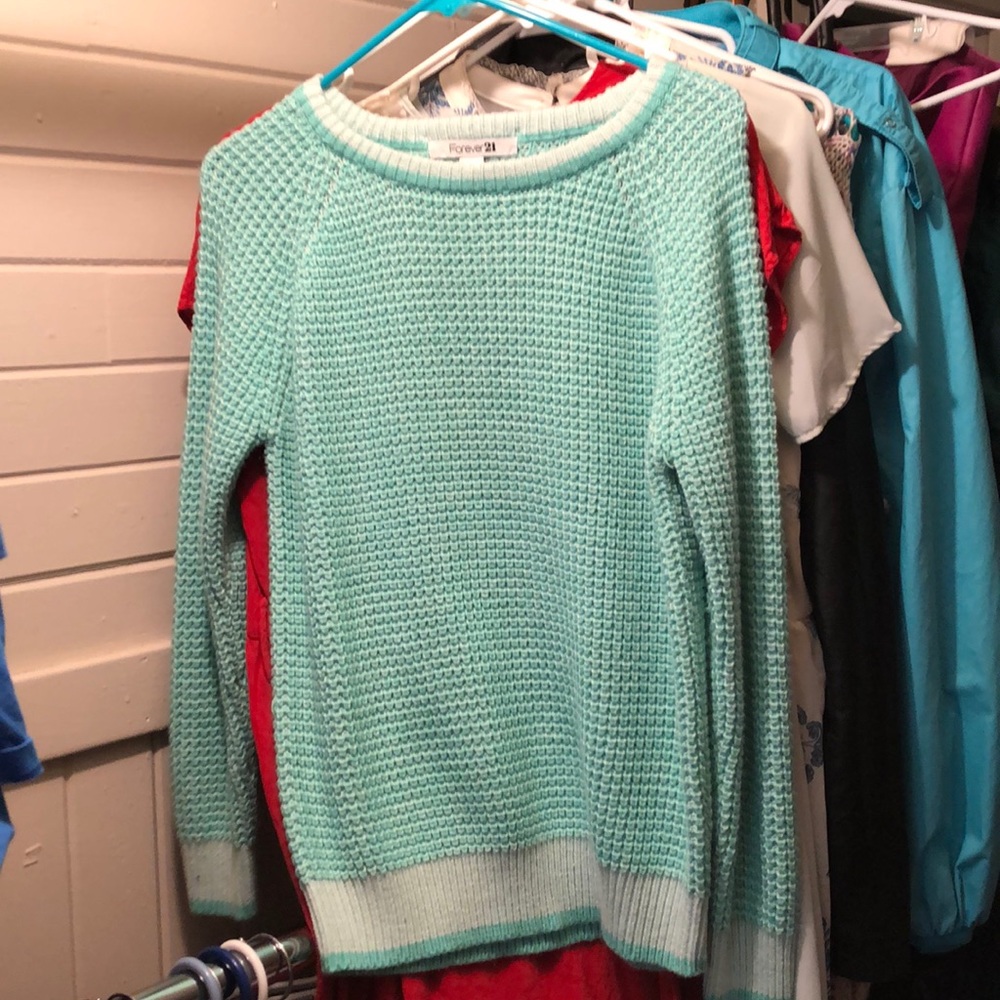 turquoise knitted sweater